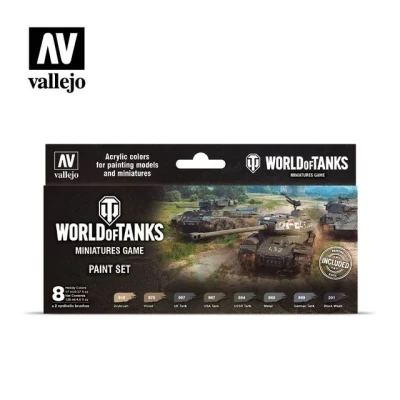 Afbeelding van Vallejo World of Tanks Miniatures Game Paint Set 8 kleuren 17ml 70245