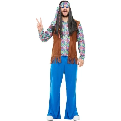 Afbeelding van FUNIDELIA Hippie Kostuum voor mannen Maat: XXL Meerkleurig