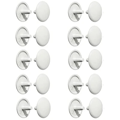 Afbeelding van cyclingcolors 20 x universele kunststof gatafdekking, 12 mm 2,5 mm, kruiskop, bescherming voor meubels, tafel, kast, rek (wit)