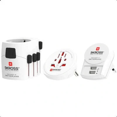 Afbeelding van SKROSS 1.302521 PRO+ USB (2xA) Universele reisadapter + 2,4 A Spanning in vermogen: 100 V 250 / 1750 W Bescherming tegen elektrische schokken