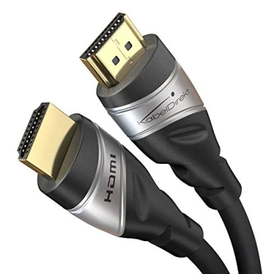 Afbeelding van KabelDirekt 2 m HDMI 2.1 kabel 8K Ultra High Speed gecertificeerd (48G, @60Hz, nieuwste standaard, officieel gelicentieerd/getest voor optimale kwaliteit, ideaal PS5/Xbox, zilver/zwart)