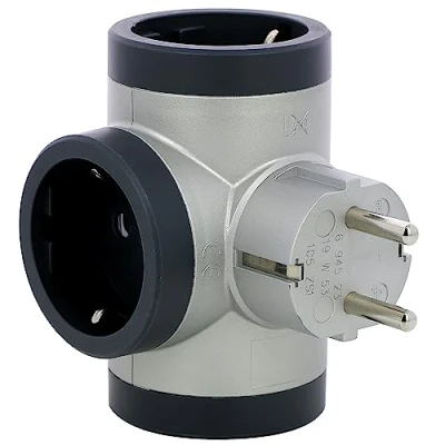 Afbeelding van Draaibare domino premium contactstop 3x2P+A aluminium