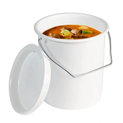 Afbeelding van Westmark 237822E1 Melkemmer met handvat en deksel, inhoud 2 liter, kunststof, mini, wit