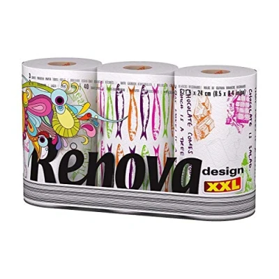 Afbeelding van Renova Set van 3 rollen keukenhanddoeken design keukendoeken XXL