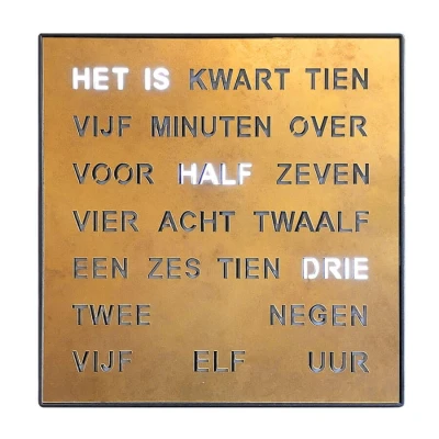 Afbeelding van Intertime Woordklok Nederlands Goud