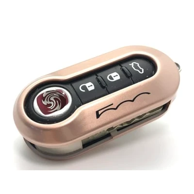 Afbeelding van Nordecco Sleutelhoes voor Fiat 500 500C 500L Abarth Grande Punto Brava Panda Stilo Linea DolceVita 2023 CLub glitter roségoud