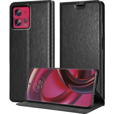 Afbeelding van Cadorabo Hoesje geschikt voor Motorola EDGE 30 FUSION in ZWARTE NACHT Beschermhoes met magnetische sluiting, standfunctie en kaartvakje Book Case Cover Etui