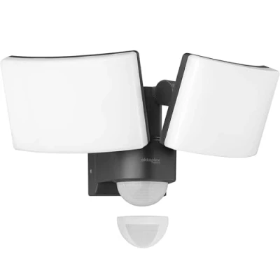 Afbeelding van Oktaplex verlichting led spot Met Cali Dos Motion bewegingsmelder IP65 2 koppen 40 W 3000K Warm wit Antraciet masterfunctie