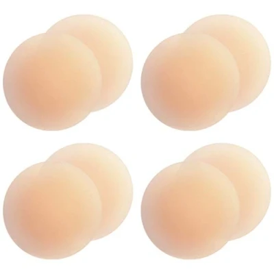 Afbeelding van Gmumu Couvre Tétons Auto adhésif et Réutilisable en Silicone Nipple Cover Sexy Nippleless Invisible pétale Cache tétons, Beige, F