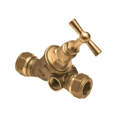 Afbeelding van Bonfix stopkraan 2x knel met aftapgelegenheid 15x15mm
