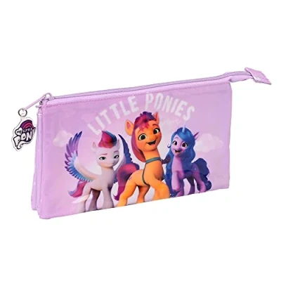 Afbeelding van Pennenetui met 3 vakken My Little Pony Lila (22 x 12 cm)
