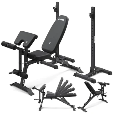 Afbeelding van Zipro® Superset Multifunctionele opklapbare halterbank met Haltersteun Buikspierbank Fitness Workout bank Verstelbare trainingsbank als schuine Voor Beginners en Professionele sporters Duurzaam Comfortabel
