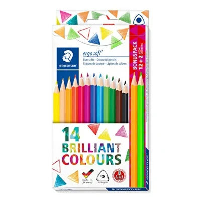 Image de STAEDTLER Crayon de couleur triangulaire ergosoft, 12+2 étui