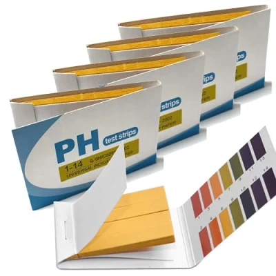 Afbeelding van 5 x 80 stuks pH 1 tot 14 teststrips met kleurvergelijking