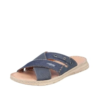 Afbeelding van Rieker 21384 herenslippers, Blauw