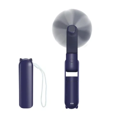 Afbeelding van Jsdoin Draagbare USB oplaadbare ventilator met 3 snelheden, opvouwbare mini zakventilator powerbank, bureauventilator snoer voor thuis, reizen, kantoor