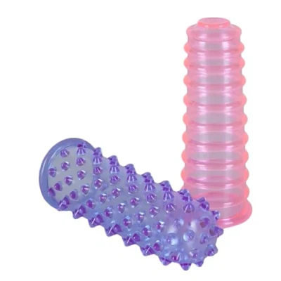 Afbeelding van You2Toys Vinger Sleeves voor Erotische Hand Gebaren Geribbeld en met Noppen Rood Blauw