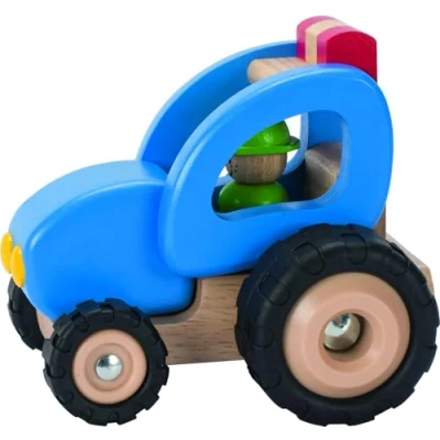Afbeelding van GOKI Traktor AUS HOLZ Speelgoedautootje voor kinderen, Maat: One Size, Multicoloured