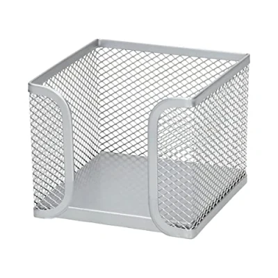 Afbeelding van D.RECT Notitiebox van netstof, 95 x 80 mm, zilverkleurig