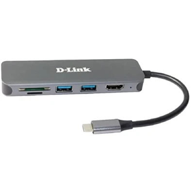 Afbeelding van D Link DUB 2327 USB C (USB 3.2 Gen 2) multiport hub 6 poorten Antraciet