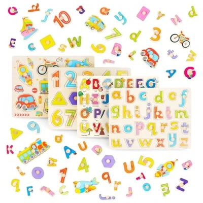 Afbeelding van The Twiddlers Vormenpuzzel Junior 22,5 X 30 Cm Hout 4 Stuks