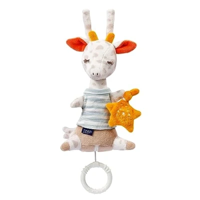 Afbeelding van Fehn 053043 Mini Giraffe muziekdoos, knuffelige muziekdoos met borduurwerk &quot;Glow in the Dark&quot;, melodie &quot;kinderslaap&quot;, voor baby&#039;s vanaf 0 maanden, maat: 19 cm