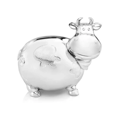 Afbeelding van Zilverstad Money box Cow large silver colour