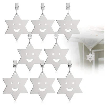 Afbeelding van COM FOUR® 8 x tafelkleedgewichten tafelkleedgewicht van roestvrij staal tafelkleedklemmen ca. 40 g per stuk