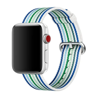 Afbeelding van Apple origineel Woven Nylon Watch 42mm / 44mm 45mm 49mm Blue Stripe MRHG2ZM/A