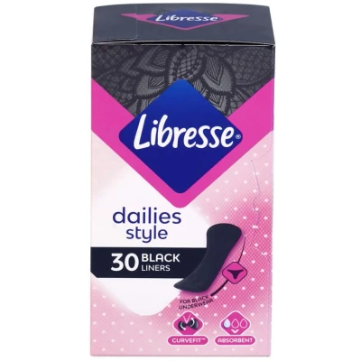 Afbeelding van Libresse Inlegkruisjes Zwart 30ST