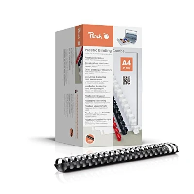 Afbeelding van Peach PB450 02 500 stuks kunststof binders, A4, 50 mm, zwart