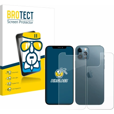Afbeelding van BROTECT Screenprotector voor Apple iPhone 12 Pro (Voor+Achter) Folie Beschermfolie Beschermglas transparant