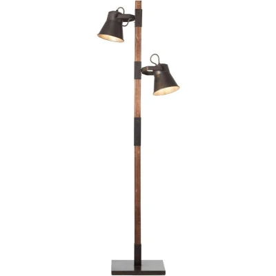 Afbeelding van Brilliant PLOW Staande leeslamp Zwart;Bruin