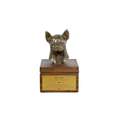 Afbeelding van Chihuahua urn hond met beeldje persoonlijke voor hondenas