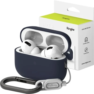 Afbeelding van RINGKE SILICONEN APPLE AIRPODS PRO 1/2 MIDDERNACHTBLAUW