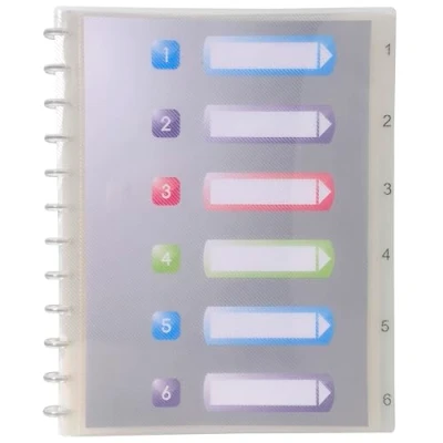 Image de Exacompta Réf. 86320E 1 Protège documents amovibles à anneaux 30 pochettes cristal lisse intercalaires rigides imprimés détachables couverture en polypro rigide couleur