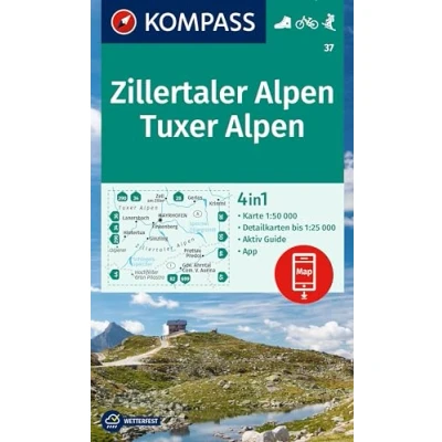 Afbeelding van Kompass Wanderkarten WK37 Zillertaler Alpen