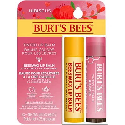 Afbeelding van Burt&#039;s Bees 2 x 4,25 g lippenbalsem met bijenwas en getinte hibiscus