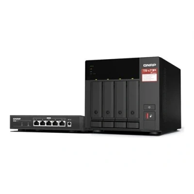 Image de QNAP TS H1677AXU RP Serveur NAS 16 Baies rack montable SATA 6Gb/s RAID 0, 1, 5, 6, 10, 50, 60, JBOD RAM 32 Go Gigabit Ethernet / 2.5 5 10 iSCSI support 3U