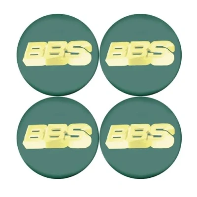 Afbeelding van SANSHAOS Set van 4 zelfklevende naafdoppen met logo voor BBS 56 mm, 60 65 70 80 E mm