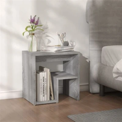 Afbeelding van Nachtkastje 40x30x40 cm bewerkt hout sonoma eikenkleurig