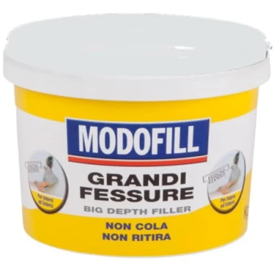 Afbeelding van MODOFILL Hoge dikte witte muurplamuur klaar voor het vullen van grote gaten en in de muur. Top vulling, 1 kg.