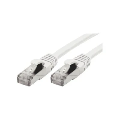 Image de exertis Connect Cordon de raccordement RJ 45 (M) pour 5 m SFTP, PiMF CAT 6a sans halogène, moulé, crochet blanc