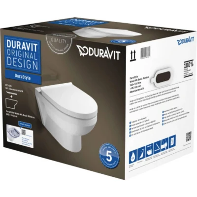 Afbeelding van Duravit Durastyle pack wandcloset rimless diepspoel zitting wit