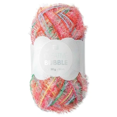 Afbeelding van Frida&#039;s Wollhaus Rico Design Creative Bubble Badgaren, 50 g, wol voor breien en haken, 57 kleuren (003, kleurrijke print)