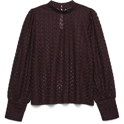 Afbeelding van VERO MODA VMBECCA LS HIGH NECK LACE TOP JRS NOOS Dames Blouses