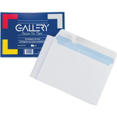 Afbeelding van Gallery enveloppen ft 114 x 162 mm, stripsluiting, pak van 50 stuks