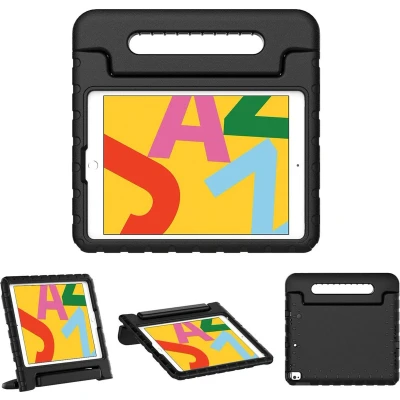 Afbeelding van iMoshion Tablet Hoes Kinderen Geschikt voor iPad 8 (2020) 8e generatie / 7 (2019) 7e 9 (2021) 9e Kidsproof Backcover met handvat Zwart