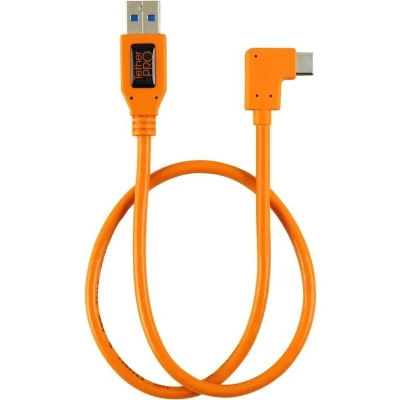 Afbeelding van Tether Tools USB kabel A stekker, C stekker 0.50 m Oranje 90 haaks naar rechts TET CUCRT02 ORG