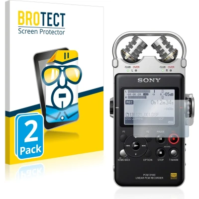 Afbeelding van BROTECT Screenprotector voor Sony PCM D100 Folie Beschermfolie transparant (2 Stuks)